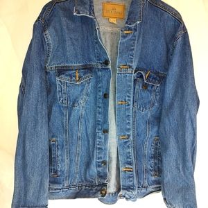 Vtge Open Trails Men's Blue Denim Jean Jacket M/ Wash Fade Sz L